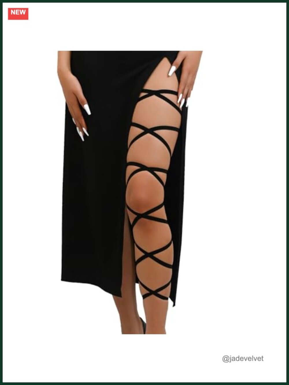 2 PCS Elastic Thigh Leg Wraps Rave Festival Costume Goth Cosplay Accessory